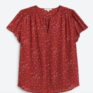 Linnette Split Neck Smocked Blouse
